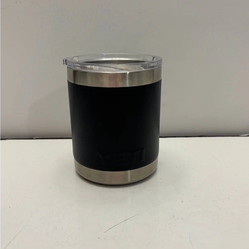Yeti Black Stainless Lowball Tumbler with Clear Lid